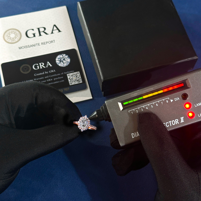 3.22CT Oval & Round Cut VVS Moissanite S925 Silver Engagement Ring