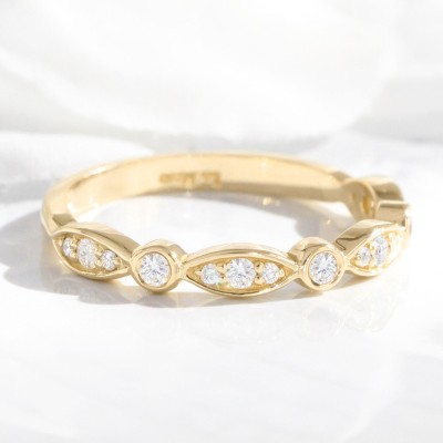 0.16CT Round Cut VVS Moissante S925 Silver Wedding Band