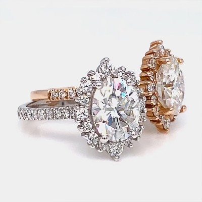 Tiara Halo Oval Cut Engagement Ring