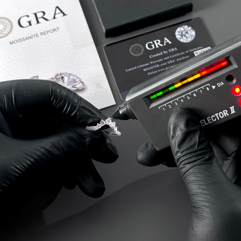 0.68CT Round Cut VVS Moissanite S925 Silver Wedding Band