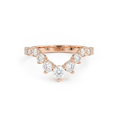 0.68CT Round Cut VVS Moissanite S925 Silver Wedding Band