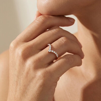 0.68CT Round Cut VVS Moissanite S925 Silver Wedding Band