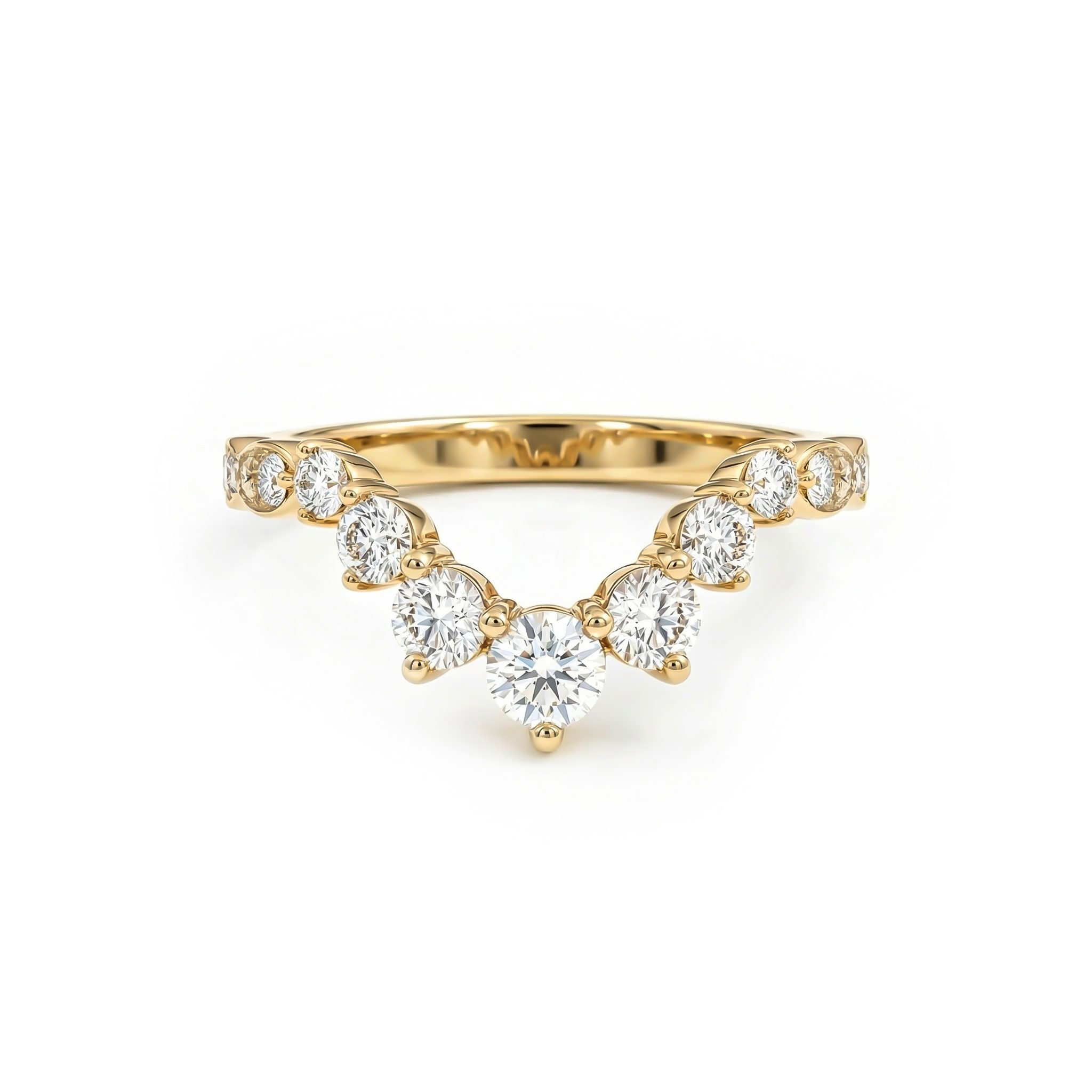 0.68CT Round Cut VVS Moissanite S925 Silver Wedding Band