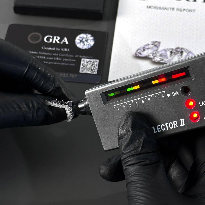 0.69CT Black & White Round Cut VVS Moissanite S925 Silver Wedding Band