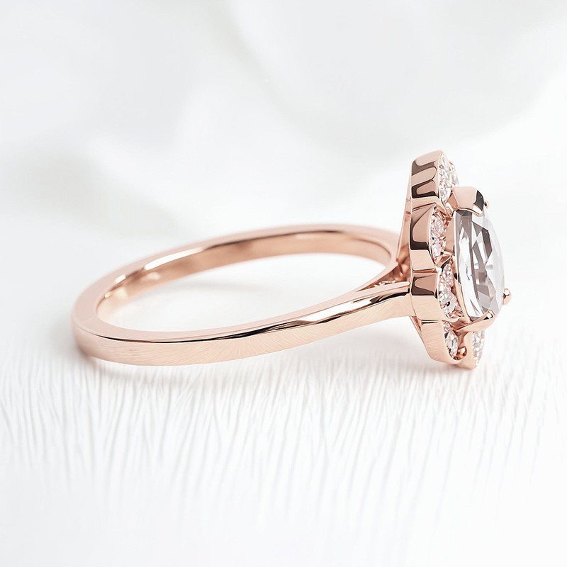 1.67CT Pear & Round Cut VVS Moissanite S925 Silver Engagement Ring 1.67CT Pear & Round Cut VVS Moissanite S925 Silver Engagement Ring