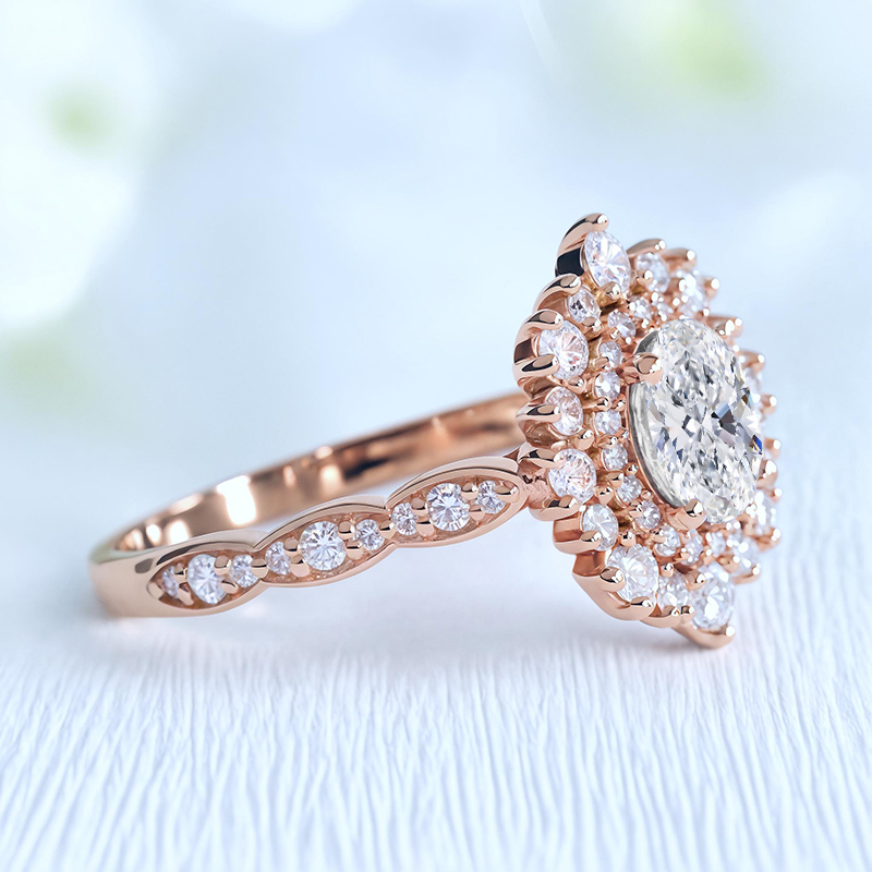 1.96CT Oval & Round Cut VVS Moissanite S925 Silver Engagement Ring 1.96CT Oval & Round Cut VVS Moissanite S925 Silver Engagement Ring