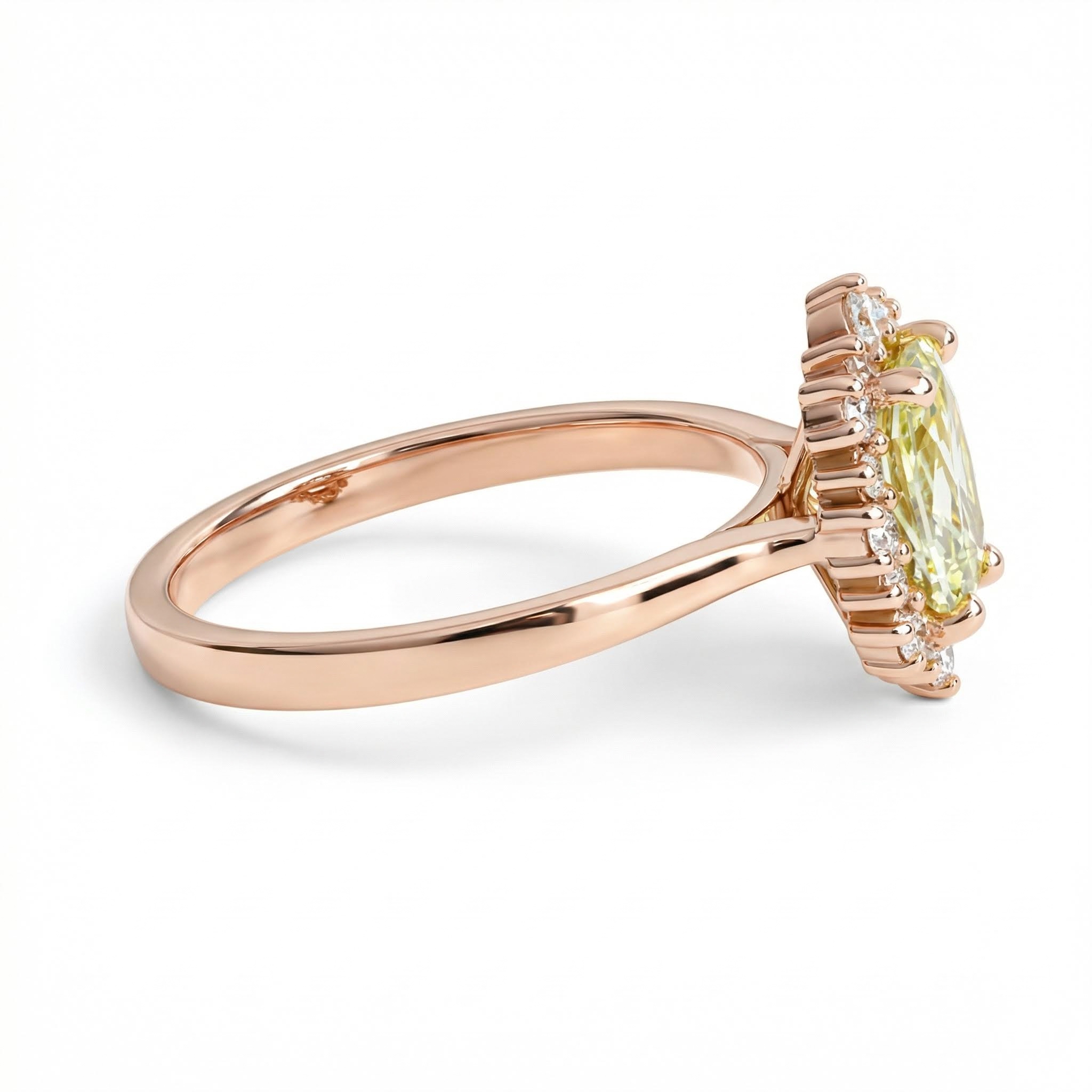 1.86CT Cushion & Round Cut Light Green Sapphire  Diamond S925 Silver Engagement Ring