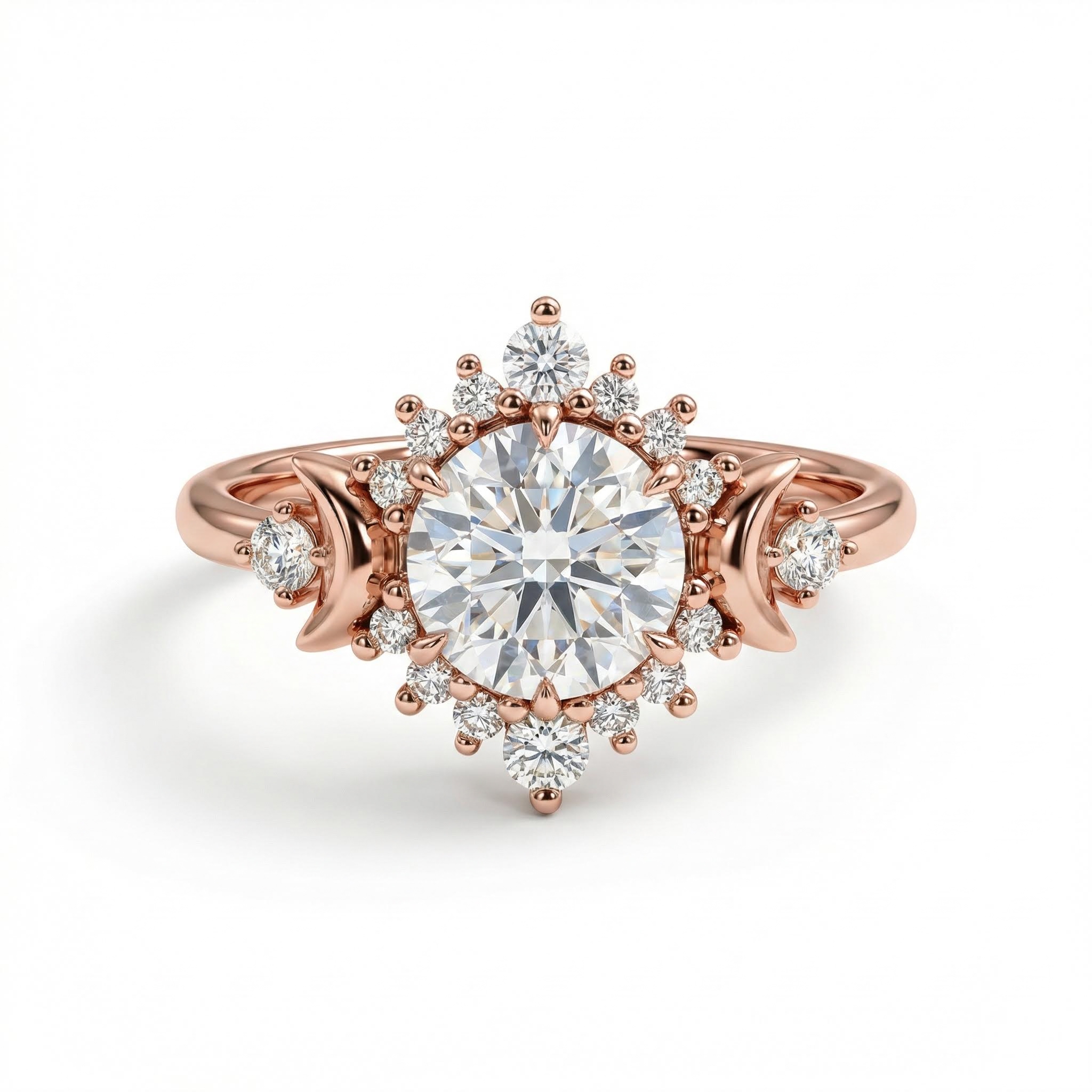 1.17CT Moon Goddess Hola Round Cut VVS Moissanite S925 Silver Engagement Ring 1.17CT Moon Goddess Hola Round Cut VVS Moissanite S925 Silver Engagement Ring