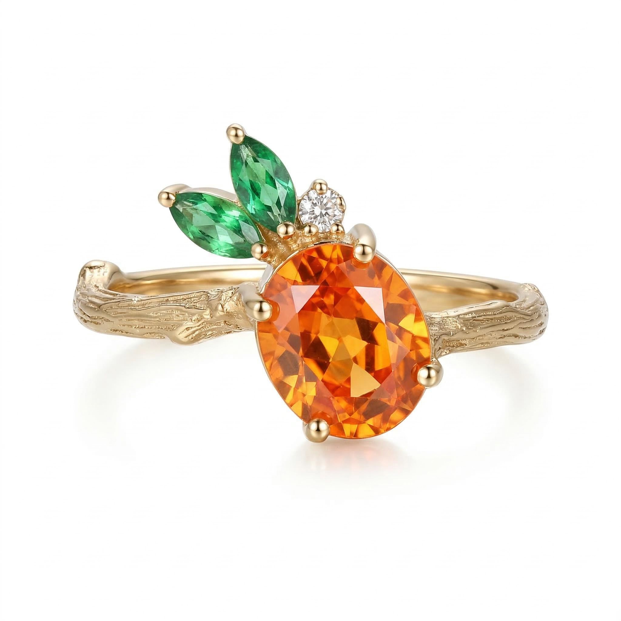 1.66CT Pineapple Shape S925 Silver Engagement Ring