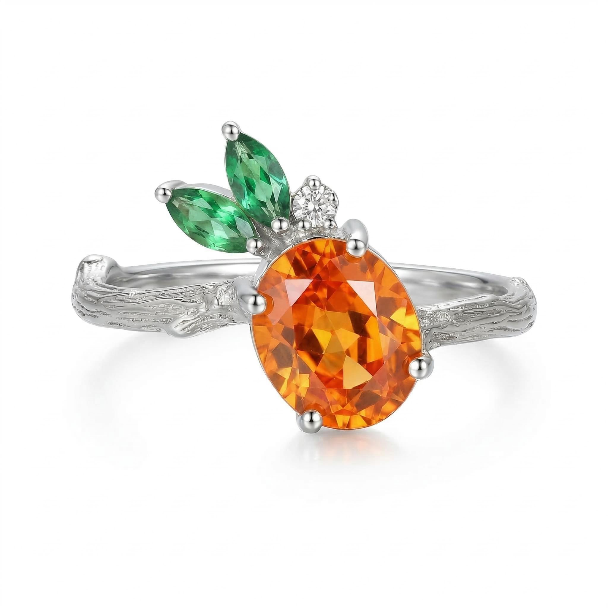 1.66CT Pineapple Shape S925 Silver Engagement Ring