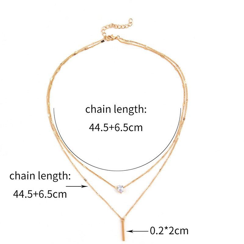 Simple Geometric Pendant Necklace Set