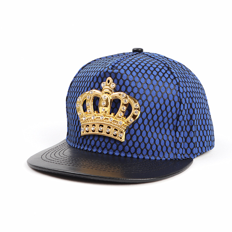 Rhinestone Mental Crown Mesh Snapback Hat