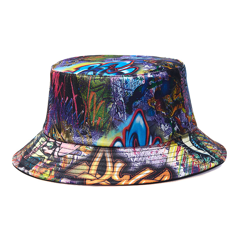 Graffiti Print Reversible Bucket Hat