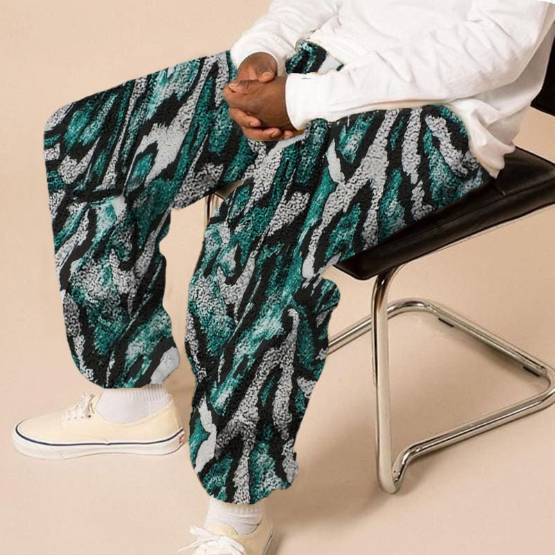 Unisex Striped Flannel Casual Pants