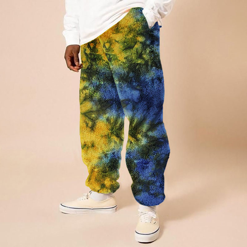 Unisex Gradient Printed Flannel Casual Pants