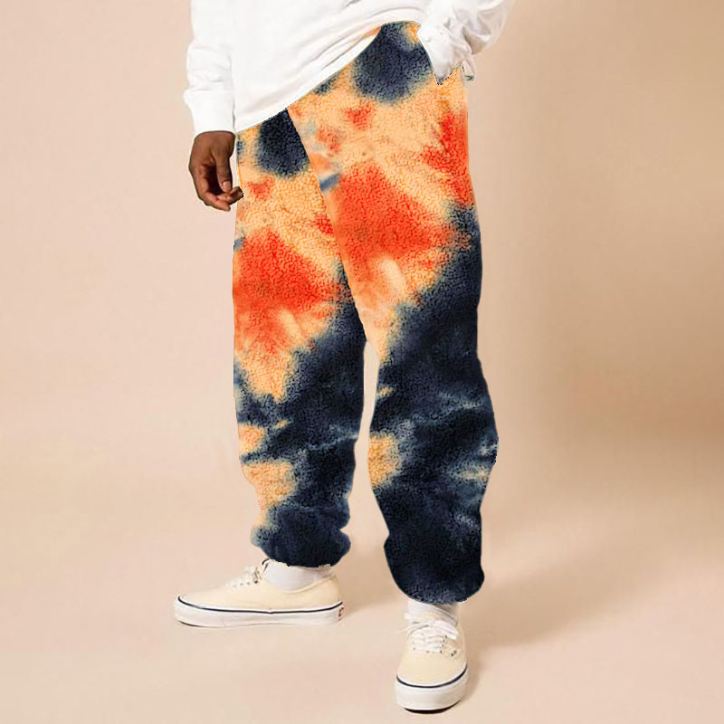 Unisex Tie Dye Printed Flannel Casual Pants