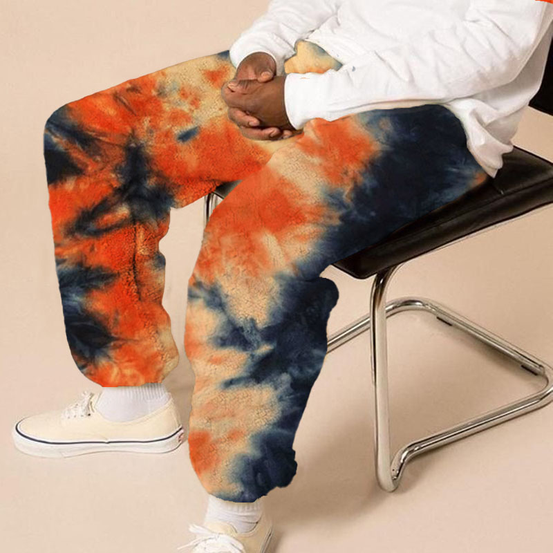 Unisex Tie Dye Printed Flannel Casual Pants