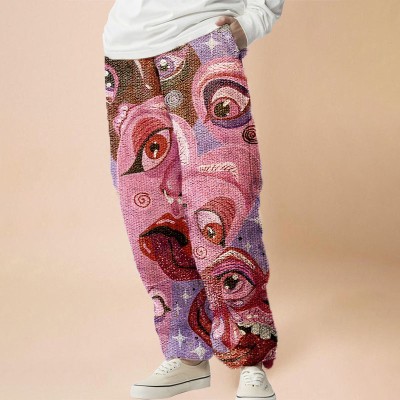 Flannel Eye Of Horus Print Slacks