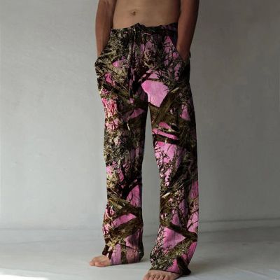 Beach Leaf Print Casual Pants