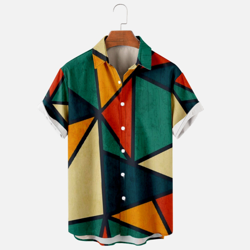 Color Printed Short Sleeve Shirt