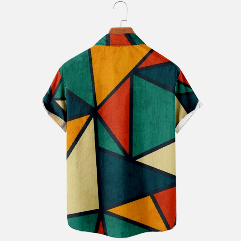 Color Printed Short Sleeve Shirt