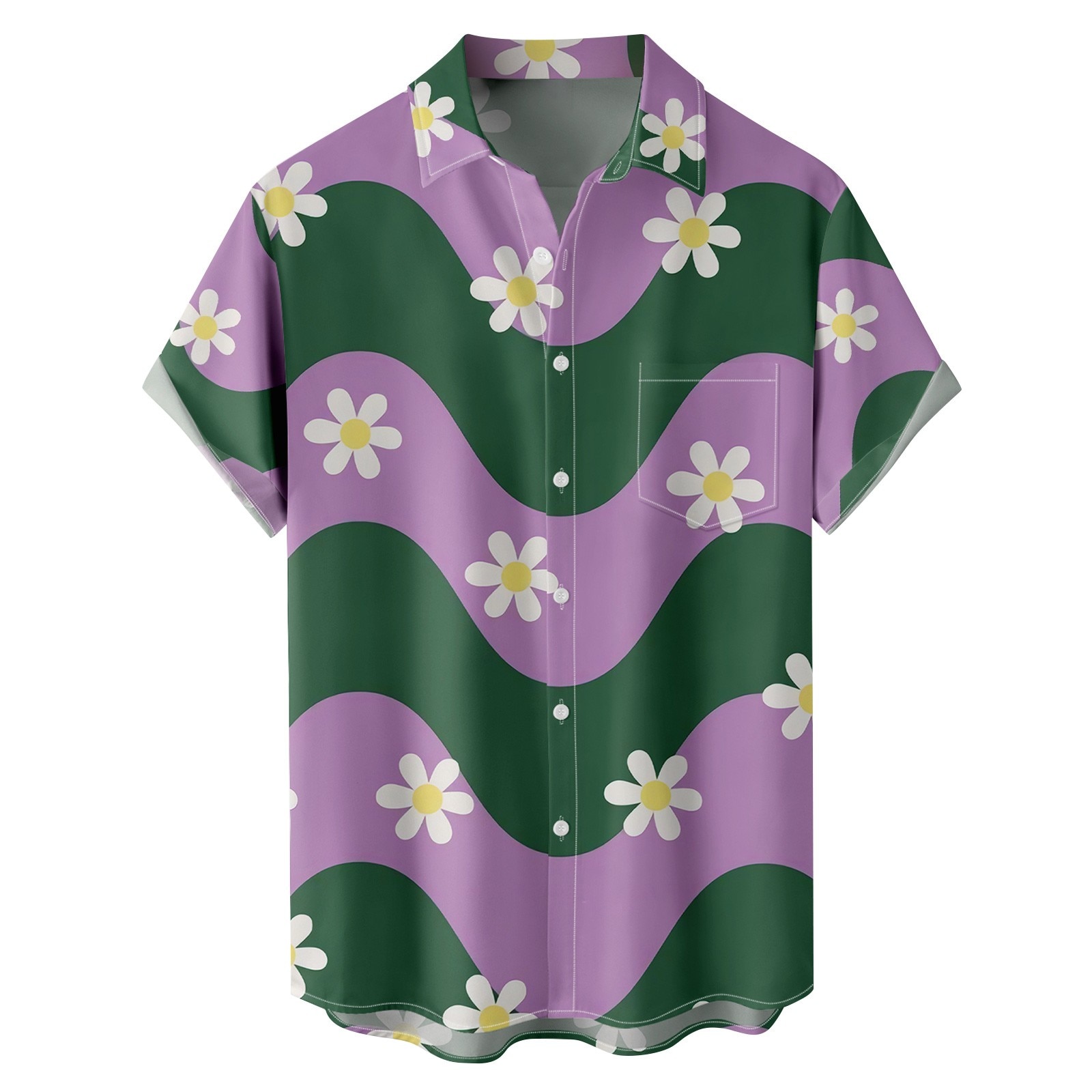 Trendy Abstract Print Short Sleeve Shirt