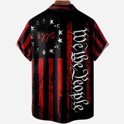 Independence Day Chest Pocket Short Sleeve Shirt