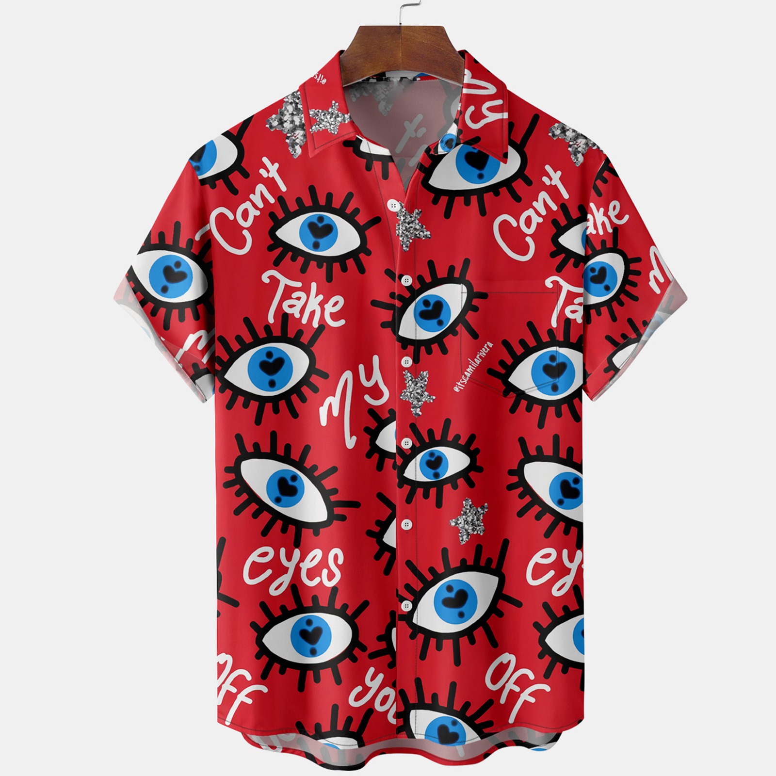 Street Fashion Lapel Print Short Sleeve Shirt