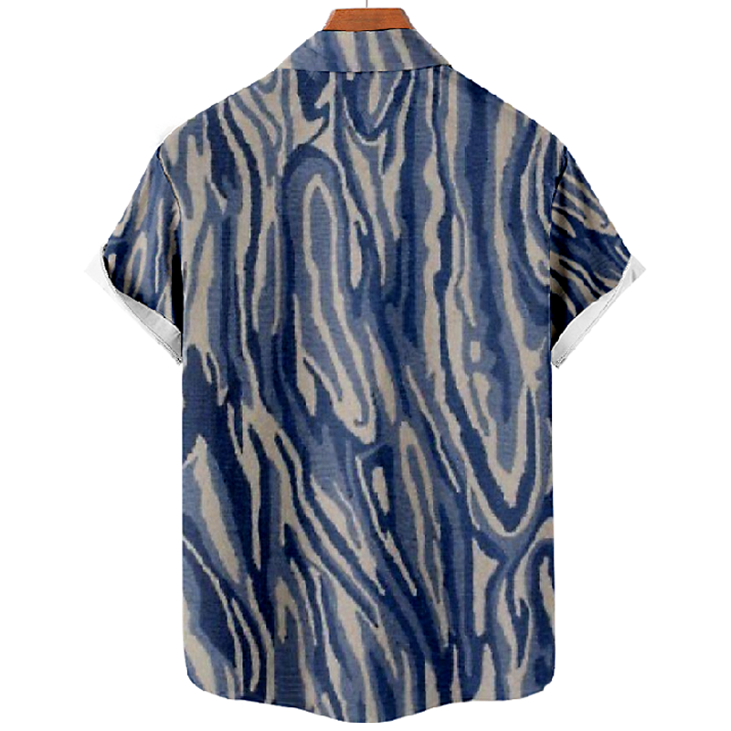 Trendy Abstract Art Print Short Sleeve Shirt