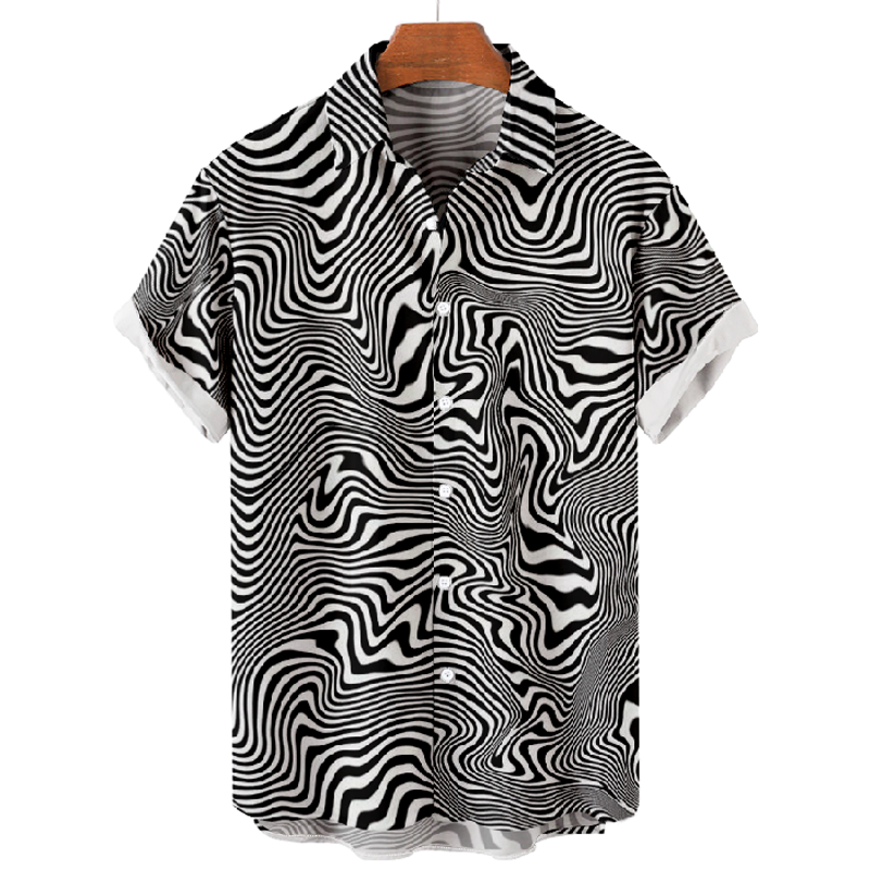 Trendy Animal Print Short Sleeve Shirt