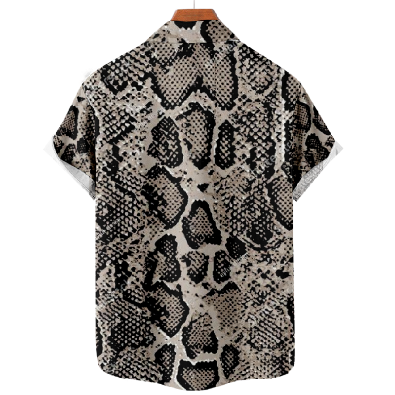 Trendy Animal Print Short Sleeve Shirt