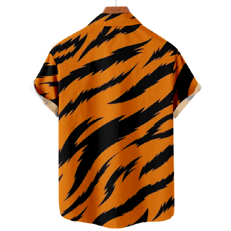 Trendy Animal Print Short Sleeve Shirt