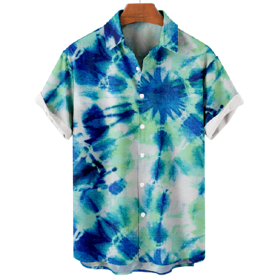 Trendy Tie Dye Art Print Short Sleeve Shirt