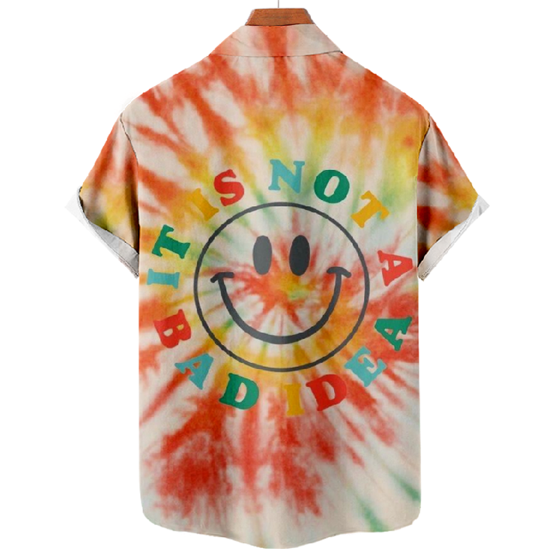 Trendy Tie Dye Art Print Short Sleeve Shirt