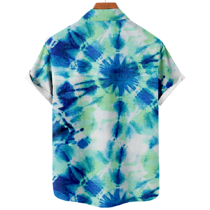 Trendy Tie Dye Art Print Short Sleeve Shirt