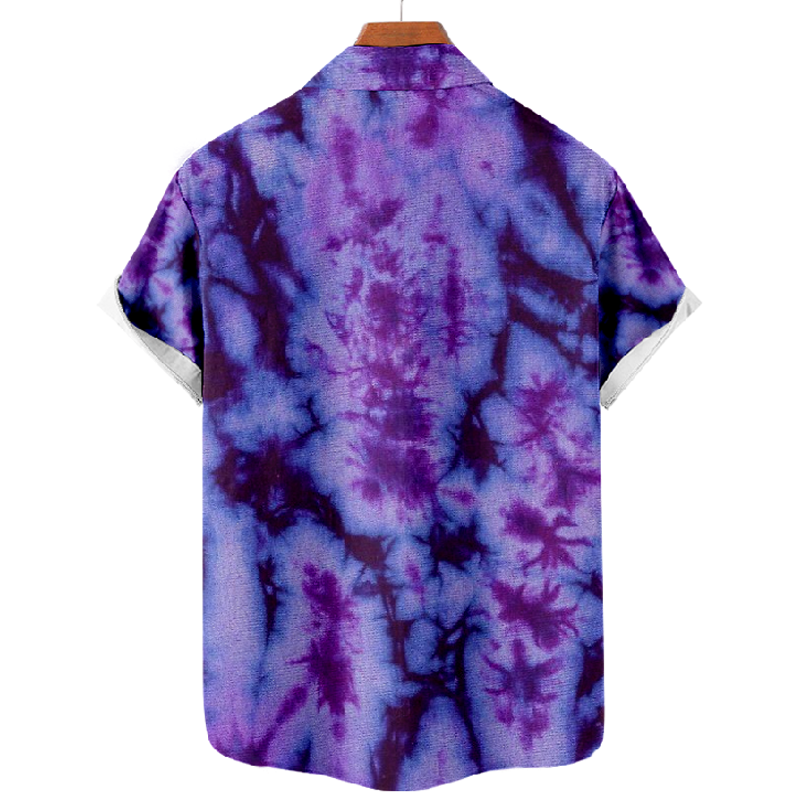 Trendy Tie Dye Art Print Short Sleeve Shirt