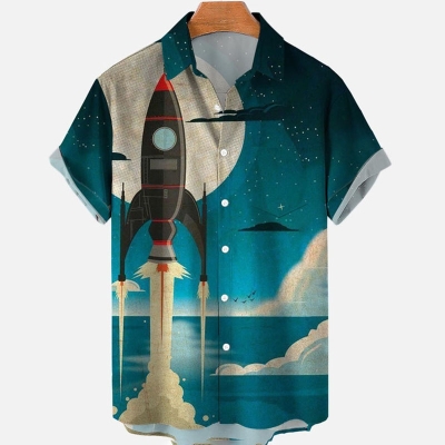 Men's Rocket Casual Short Sleeve Shirt