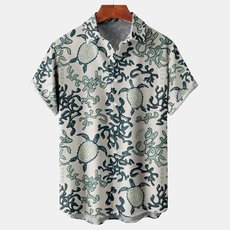 Men's Hawaiian Crab Casual Short Sleeve Shirt