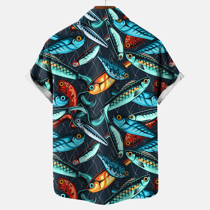 Men's Hawaiian Crab Casual Short Sleeve Shirt