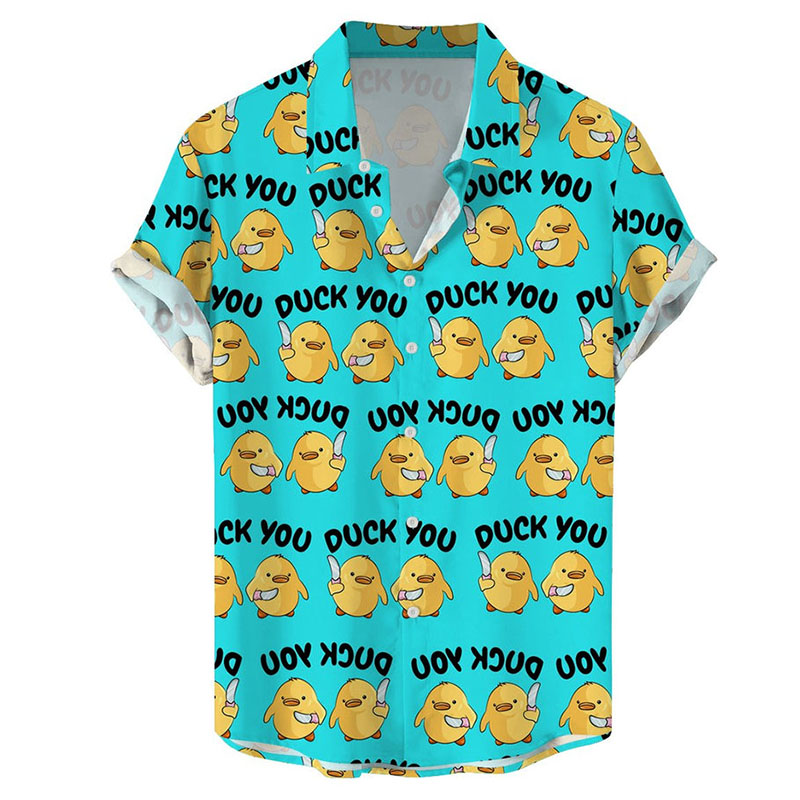 Previous Next Duck Print Short-Sleeved Shirt