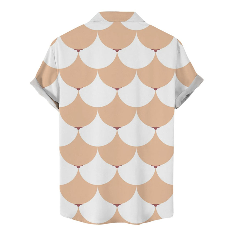 Chest Print Casual Short Sleeve Shirt