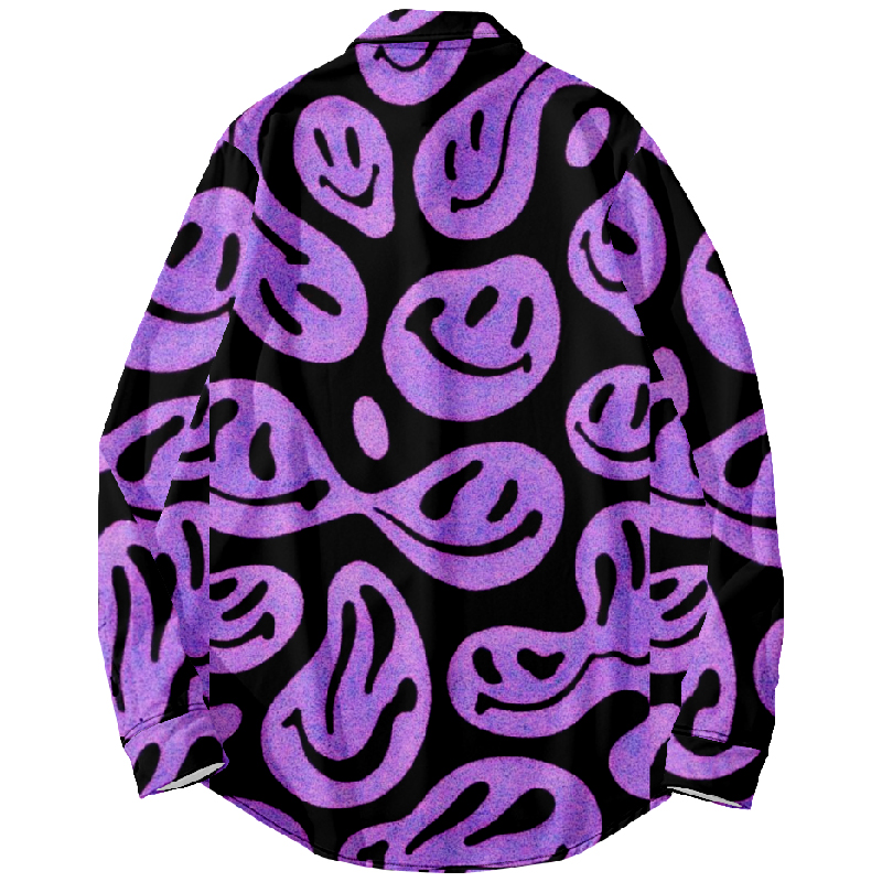 Trendy Smiley Print Long Sleeve Shirt