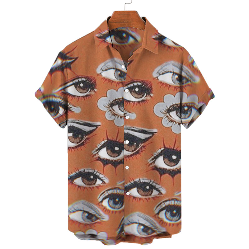 Abstract Eye Print Short Sleeve Shirt