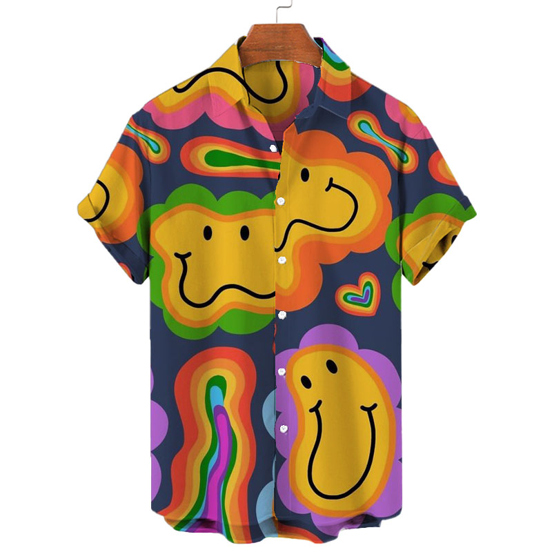 Colorful Smiley Print Shirt