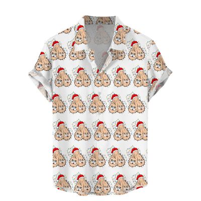 Fun Cocks Print Casual Shirt