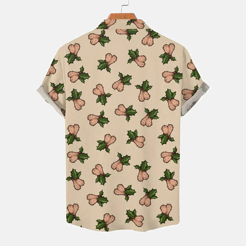 Fun Cocks Creative Print Casual Short Sleeve Shirt