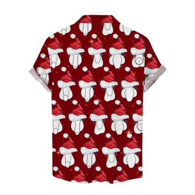 Fun Christmas Rooster Print Shirt