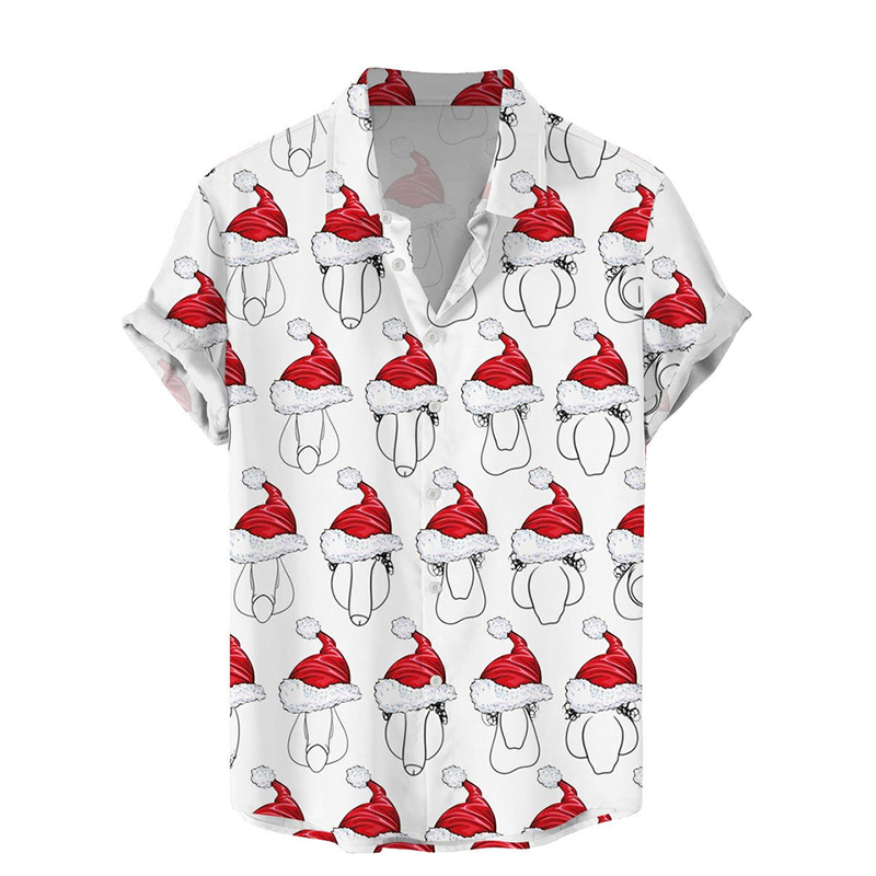 Fun Christmas Rooster Print Shirt