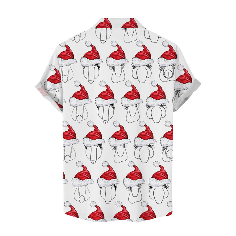 Fun Christmas Rooster Print Shirt