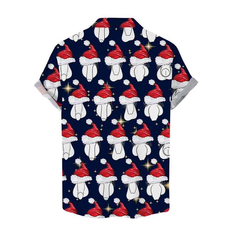 Fun Christmas Rooster Print Shirt